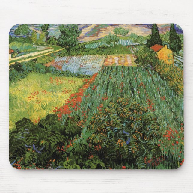 Field with Poppies by Vincent van Gogh Mouse Pad (Front)