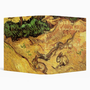 Field with Two Rabbits by Vincent van Gogh 3 Ring Binder