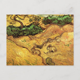 Field with Two Rabbits by Vincent van Gogh Postcard