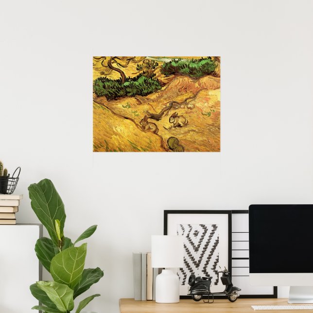 Field with Two Rabbits by Vincent van Gogh Poster (Home Office)
