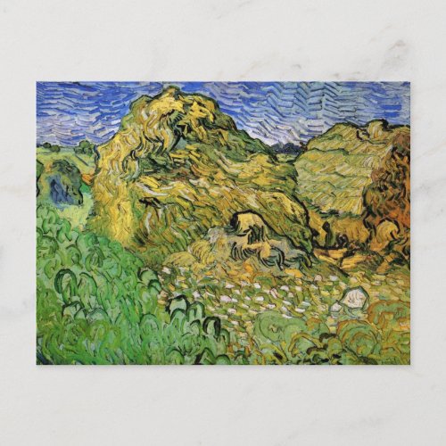 Field with Wheat Stacks by Vincent van Gogh Postcard