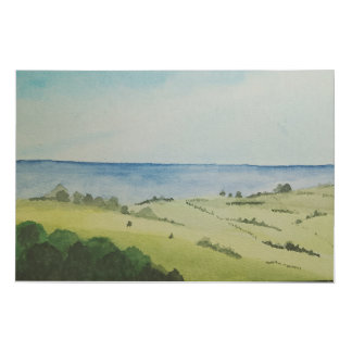 Fields By the Sea Faux Canvas Print