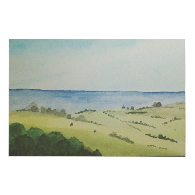 Fields By the Sea Faux Canvas Print (Front)