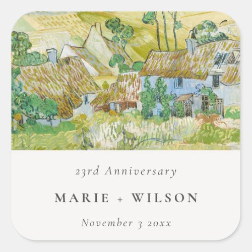 Fields Mountain Landscape Any Year Anniversary Square Sticker