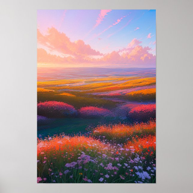 Fields of Blooming Colors Poster (Front)