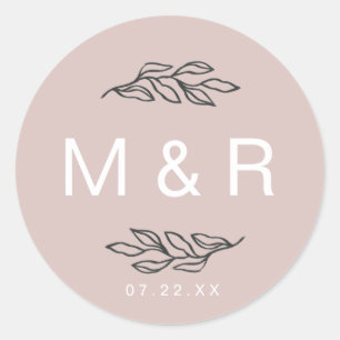 Fields of Dreams Blush Floral Monogram Sticker