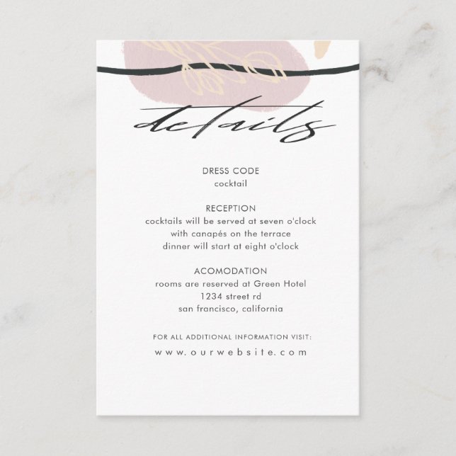 Fields of Dreams | Guest Information Card (Front)