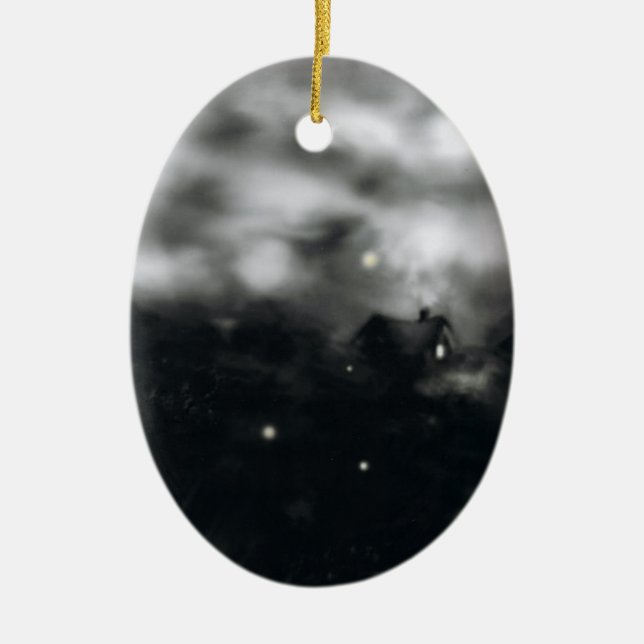 Fields of Fireflies Ceramic Ornament (Front)