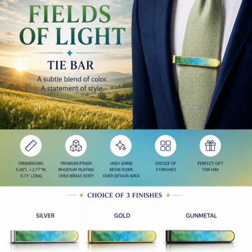 Fields of Light Gold Finish Tie Bar