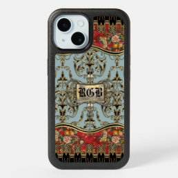 Fields of Merry Vintage Floral Chic Monogram iPhone 15 Case