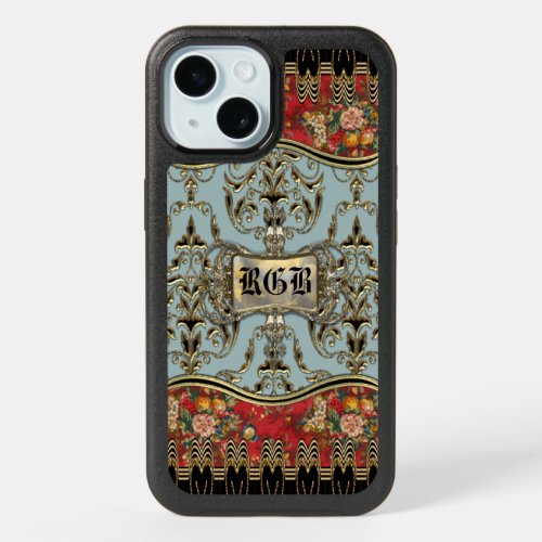 Fields of Merry Vintage Floral Chic Monogram iPhone 15 Case
