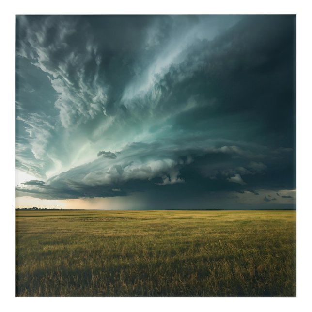 Fields of Serenity, Skies of Power – Emotional Lan Acrylic Print (Front)