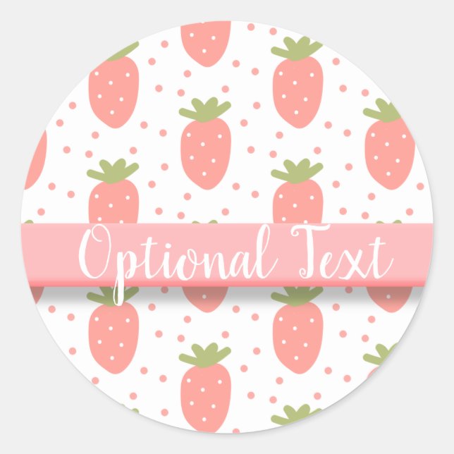 Fields of Strawberries Classic Round Sticker (Front)