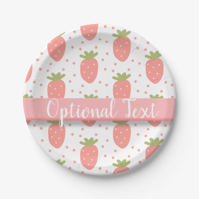 Fields of Strawberries Paper Plates (Front)