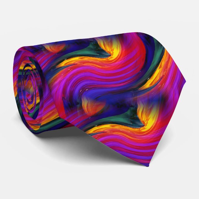 Fields of the Nephilim cool modern abstract art Neck Tie (Rolled)