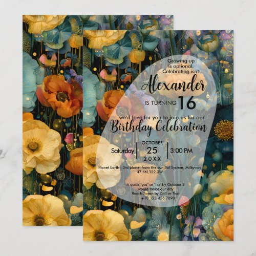 Fields of Wonder | Colorful Flower Design Invitation