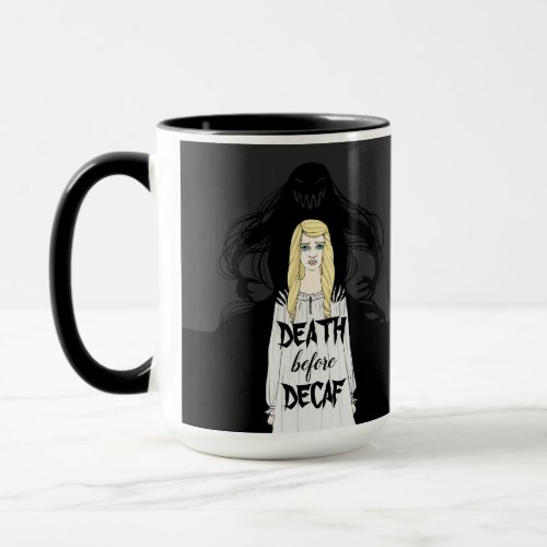 Fiendish Monster Halloween Death Before Decaf Mug