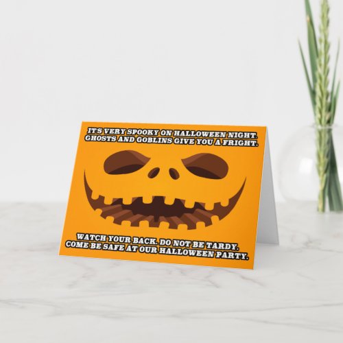 Fiendish Pumpkin Halloween Party Invitation