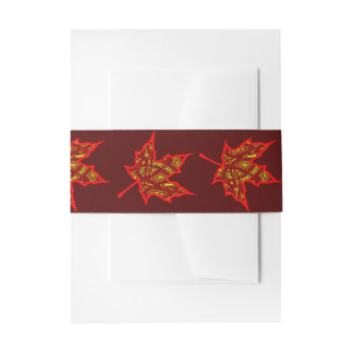 Fier Leaf Invitation Belly Band