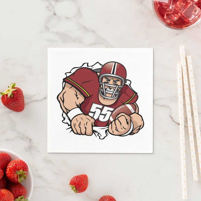 Fierce American Football Player Breaking Through  Napkins (Creator Uploaded)