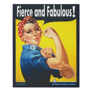 Fierce and Fabulous Girl Power Faux Canvas Print