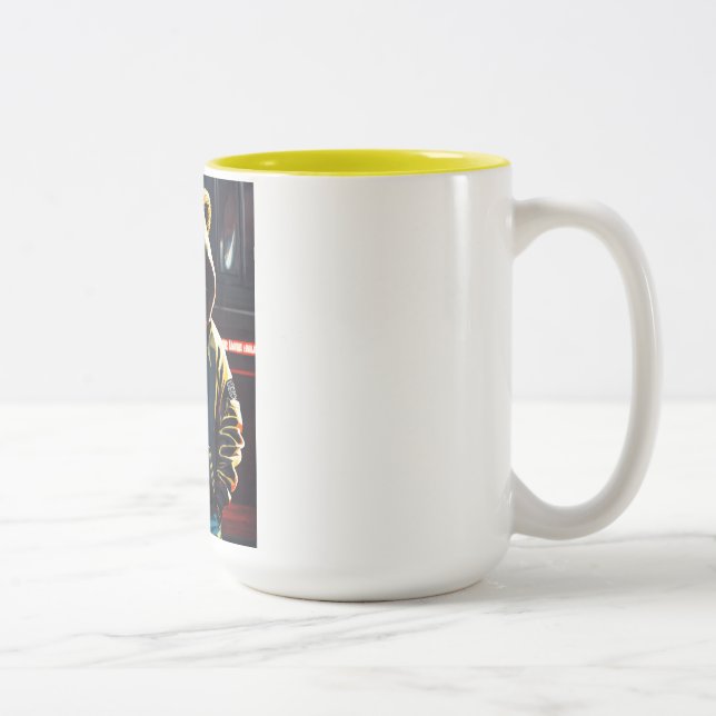 "Fierce and Fearless Lion Mug" Two-Tone Coffee Mug (Right)