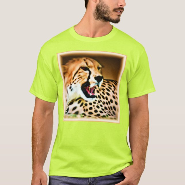 "Fierce and Fiery Cheetah Design". Buy Now T-Shirt (Front)
