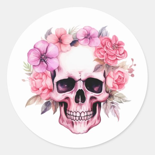 Fierce and Floral Classic Round Sticker