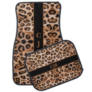 Fierce and Stylish: Personalized Leopard Print Car Floor Mat
