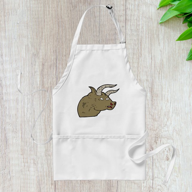 Fierce Angry Bull Head Rustic Wild Animal  Adult Apron (Creator Uploaded)