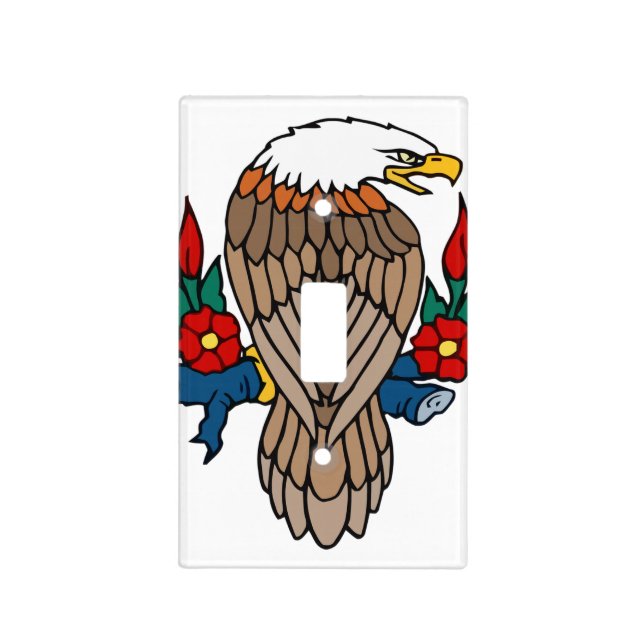 Fierce bald eagle light switch cover (Front)