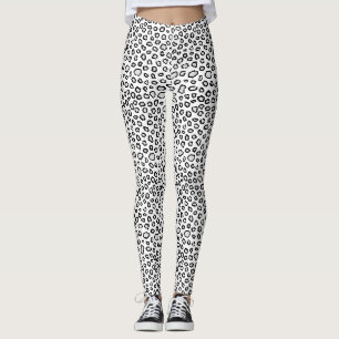 Fierce Black Grey Leopard Spots Urban Style Leggings