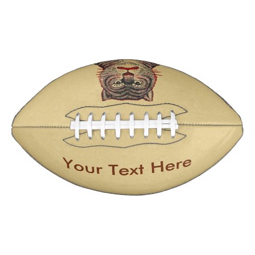 Fierce Brown Striped Fighting Tiger Red Accents Football