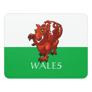 Fierce But Cute Baby Welsh Red Dragon Cartoon Door Sign by NoodleWings at Zazzle