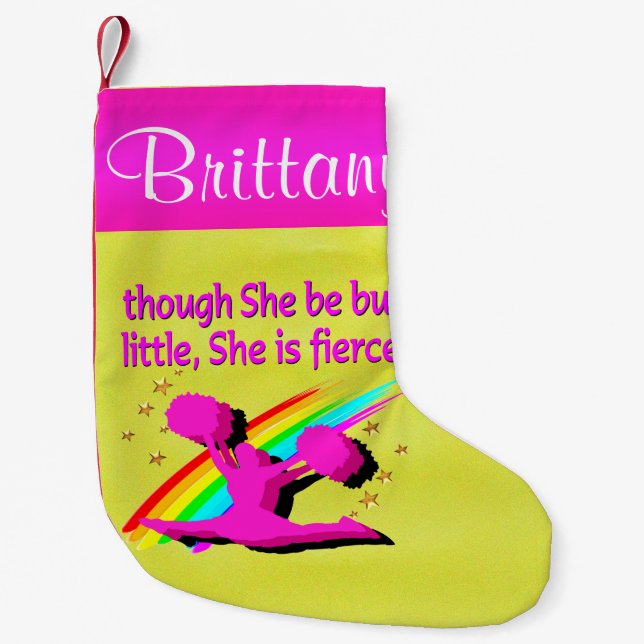 FIERCE CHEERLEADER PERSONALIZED CHRISTMAS STOCKING (Front)