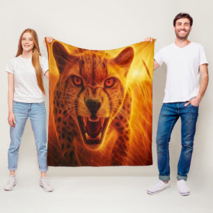Fierce Cheetah Fleece Blanket