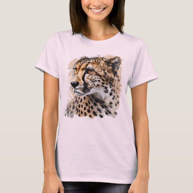 Fierce Cheetah Print Women's Graphic Tee (Front)