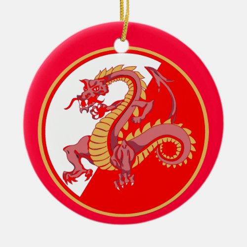 Fierce Chinese Dragon Custom Christmas Ornament