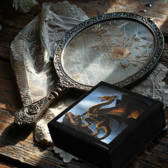 Fierce Copper Gold Black Dragon Fantasy Gift Box (Creator Uploaded)