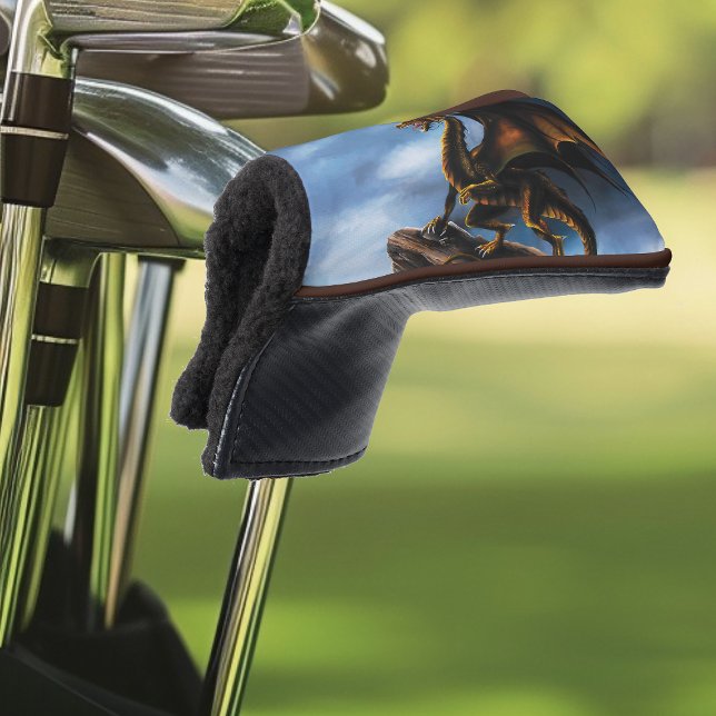 Fierce Copper Gold Black Dragon Fantasy Golf Head Cover (Creator Uploaded)
