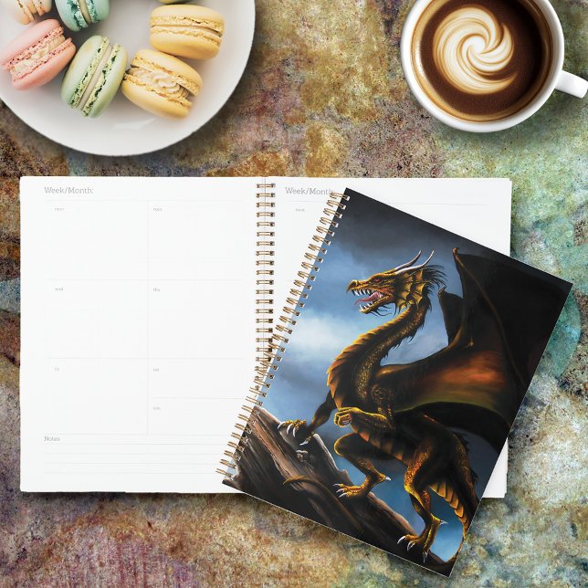 Fierce Copper Gold Black Dragon Fantasy Planner (Creator Uploaded)