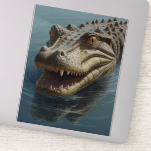 Fierce Crocodile with Piercing Eyes Wildlife Sticker