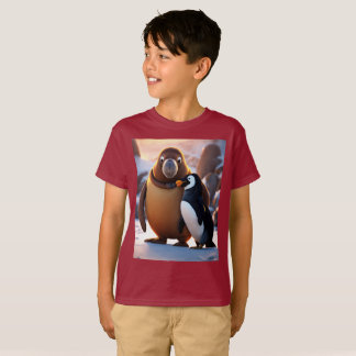 Fierce Cute Walrus with Penguin  Unreal Engine Boy T-Shirt