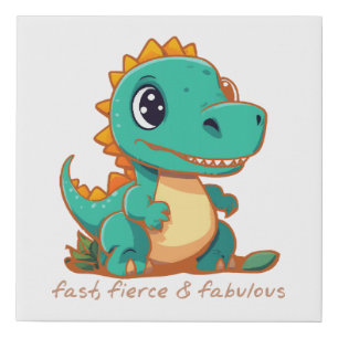 Fierce Dinosaurs Faux Canvas Print