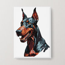 Fierce Doberman Portrait Aggressive Dog gift