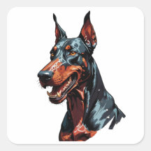 Fierce Doberman Portrait Aggressive Dog gift