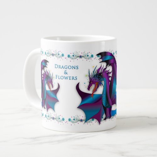 Fierce Dragon Flowers Feminine Mystical Name Giant Coffee Mug