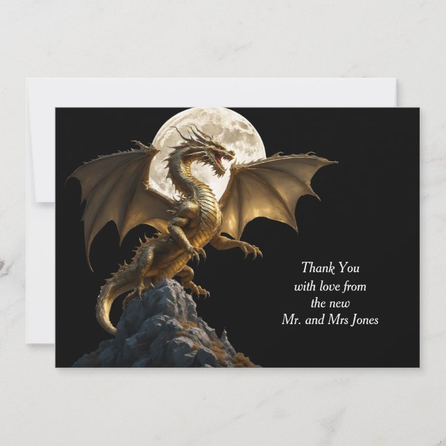 Fierce Dragon Rearing Thank You Card (Front)