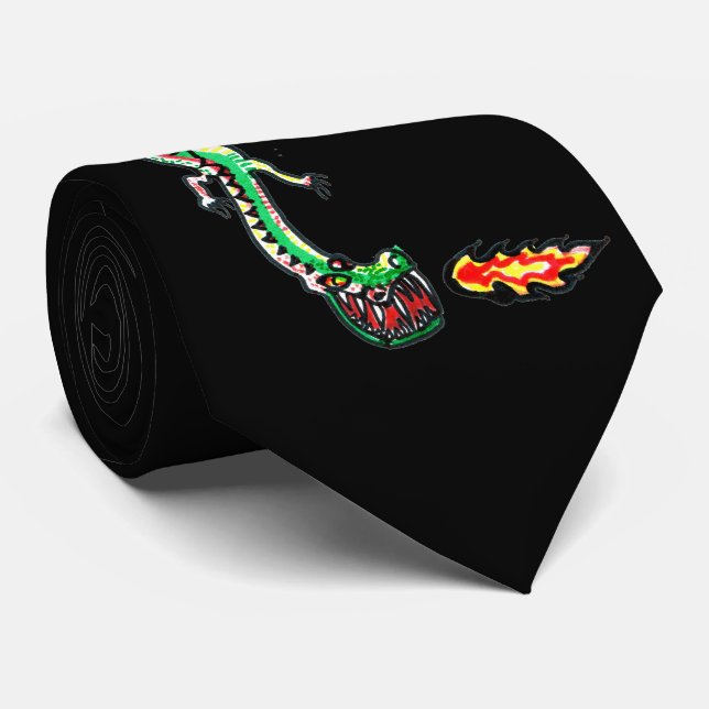 Fierce Dragon Tie (Custom Colors) (Rolled)