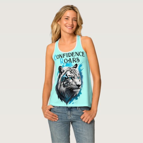 Fierce Elegance Blue Eyes of the White Tiger Tank Top